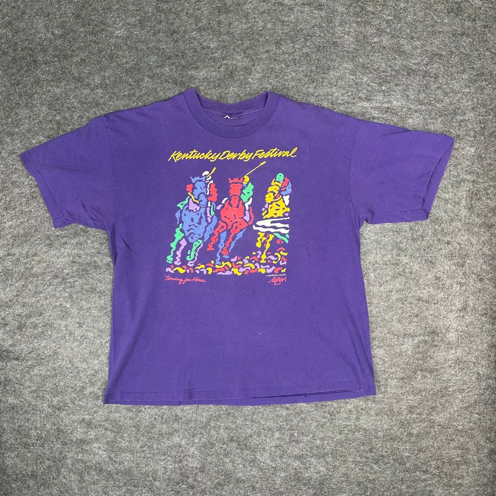 1993 Single Stitch VTG Kentucky Derby‎ Festival Vintage T Shirt Horse Racing